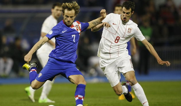 Zagreb, 220313.
Stadion Maksimir.
Kvalifikacijska utakmica za Svjetsko prvenstvo u Brazilu, 2014. godine, izmedju reprezentacija Hrvatske i Srbije.
Na fotografiji: Ivan Rakitic.
Foto: Ronald Gorsic / CROPIX