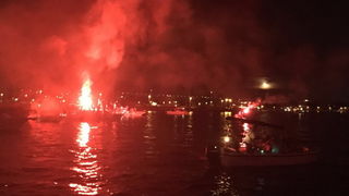 Doček zlatnih zadarskih olimpijaca Šime Fantele i Igora Marenića: Bakljada na brodovima od Vitrenjaka do Morskih orgulja. Foto: Tija Malik Doček zlatnih zadarskih olimpijaca Šime Fantele i Igora Marenića: Bakljada na brodovima od Vitrenjaka do Morskih orgulja. Foto: Tija Malik