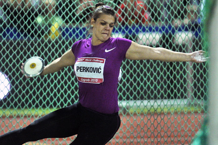 Zagreb, 010910.
Sportski park Mladost.
IAAF, World Challenge Zagreb 2010, 60-ti jubilarni memorijal Borisa Hanzekovica, meeting u atletici.
Na slici: pobjednica u bacanju diska, hrvatska predstavnica Sandra Perkovic.
Foto: Boris Kovacev / CROPIX Zagreb, 010910.
Sportski park Mladost.
IAAF, World Challenge Zagreb 2010, 60-ti jubilarni memorijal Borisa Hanzekovica, meeting u atletici.
Na slici: pobjednica u bacanju diska, hrvatska predstavnica Sandra Perkovic.
Foto: Boris Kovacev / CROPIX