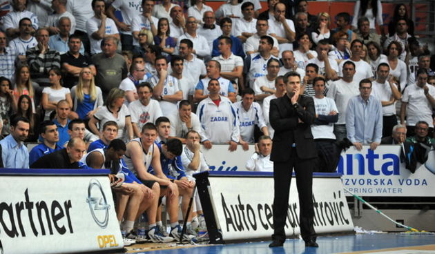 Zadar, 260513.Dvorana Kresimira Cosica. 3. polufinalna utakmica prvenstva Hrvatske izmedju KK Zadar i KK Cedevita.Na fotografiji: trener Zadra Ante Nazor.Foto: Luka Gerlanc / CROPIX