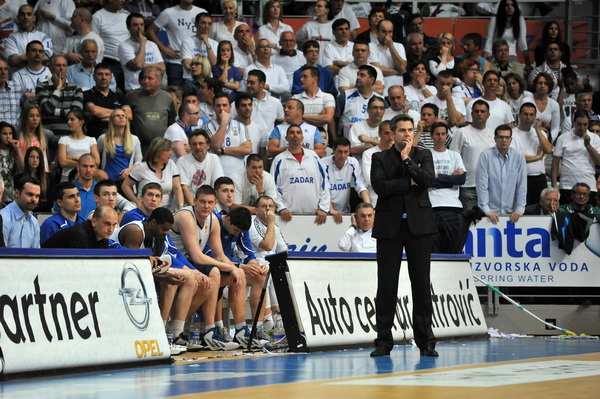 Zadar, 260513.Dvorana Kresimira Cosica. 3. polufinalna utakmica prvenstva Hrvatske izmedju KK Zadar i KK Cedevita.Na fotografiji: trener Zadra Ante Nazor.Foto: Luka Gerlanc / CROPIX