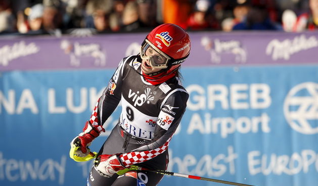 Zagreb, 030109.
Medvednica, Sljeme.
Vip Snow Queen Trophy, Audi FIS slalomska utrka za zene. Druga utrka.
Na fotografiji: Ana Jelusic.
Foto: Ronald Gorsic / CROPIX