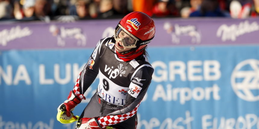 Zagreb, 030109.
Medvednica, Sljeme.
Vip Snow Queen Trophy, Audi FIS slalomska utrka za zene. Druga utrka.
Na fotografiji: Ana Jelusic.
Foto: Ronald Gorsic / CROPIX