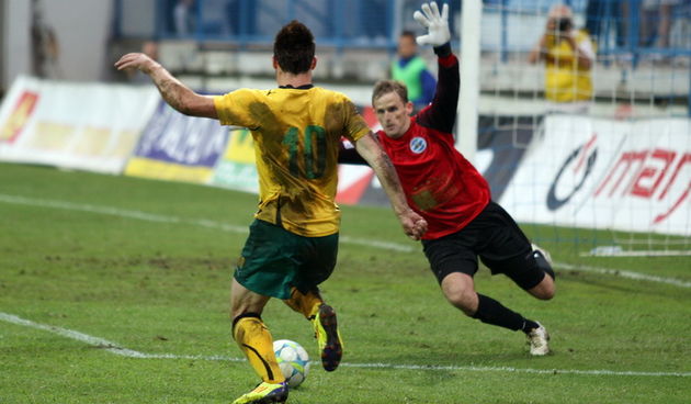 Zadar, 010912.
Igraliste Stanovi.
MAXtv Prva liga.
Utakmica izmedju NK Zadar – NK Istra 1961.
Na fotografji: Sandi Krizman (NK Istra 1961).
Foto: Jure Miskovic / CROPIX