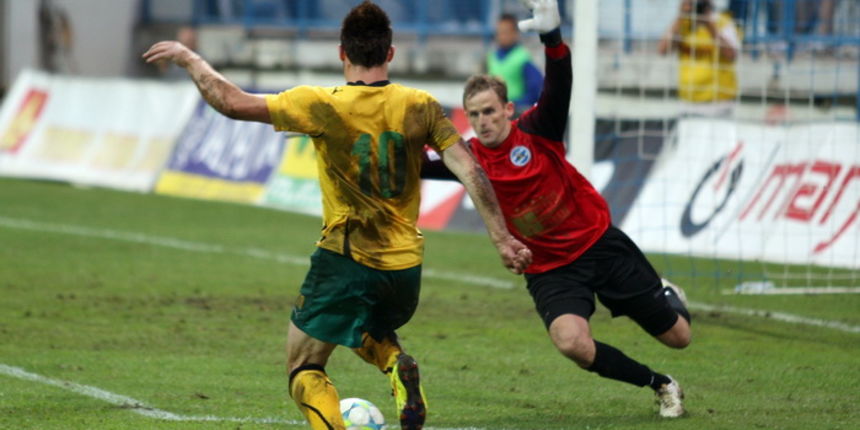 Zadar, 010912.
Igraliste Stanovi.
MAXtv Prva liga.
Utakmica izmedju NK Zadar – NK Istra 1961.
Na fotografji: Sandi Krizman (NK Istra 1961).
Foto: Jure Miskovic / CROPIX