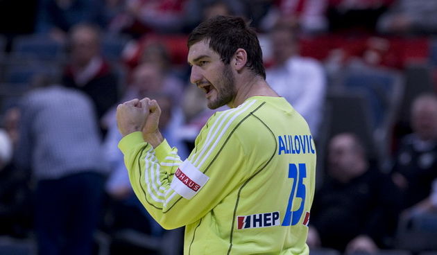 Beograd, 290112.
Arena Beograd.
10. Europsko prvenstvo u rukometu za muskarce.
Utakmica za 3. mjesto izmedju Hrvatske i Spanjolske.
Na fotografiji: Mirko Alilovic.
Foto: Ante Cizmic / CROPIX