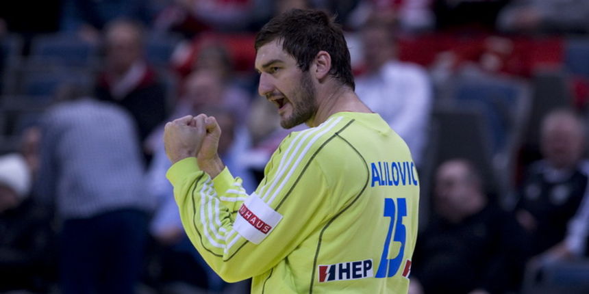 Beograd, 290112.
Arena Beograd.
10. Europsko prvenstvo u rukometu za muskarce.
Utakmica za 3. mjesto izmedju Hrvatske i Spanjolske.
Na fotografiji: Mirko Alilovic.
Foto: Ante Cizmic / CROPIX