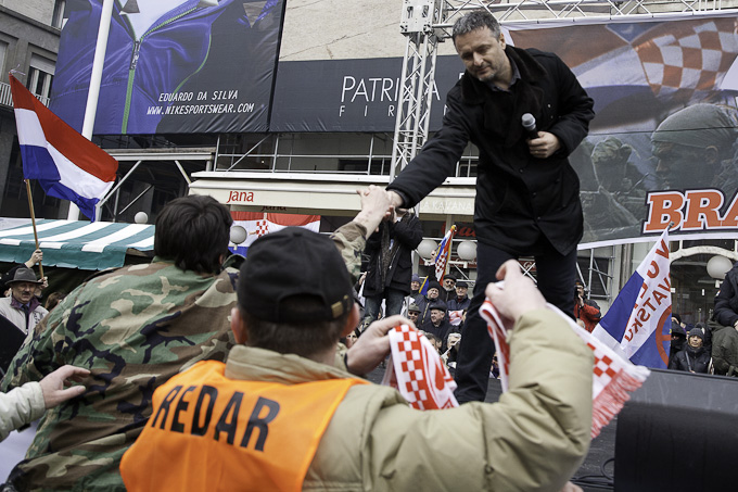 Zadarski branitelji na prosvjedu u Zagrebu 26. veljace 2011, Foto: Leo Banic Zadarski branitelji na prosvjedu u Zagrebu 26. veljace 2011, Foto: Leo Banic
