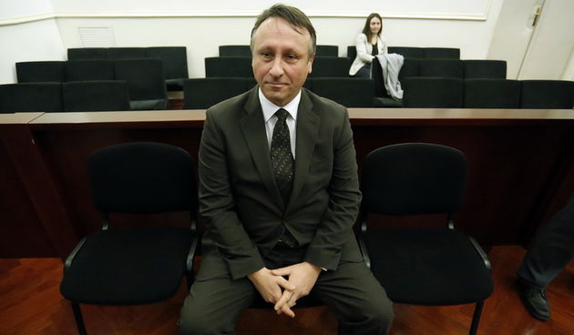 Zagreb, 110313.
Zupanijski sud na Zrinjevcu.
Nastavak sudjenja Ivi Sanaderu i drugima u slucaju Fimi-media.
Na fotografiji: svjedok Berislav Roncevic bivsi ministar obrane.
Foto: Damjan Tadic / CROPIX