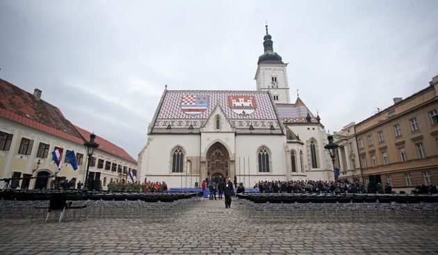 14.02.2015., Zagreb – Generalna proba prije sutrasnje inauguracije Kolinde Grabar-Kitarovic na Markovom trgu. Photo: Igor Kralj/PIXSELL