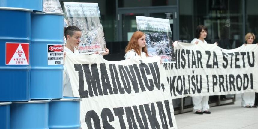 Zelena akcija traži ostavku ministra Zmajlovića, Photo: Sanjin Strukic/PIXSELL Zelena akcija traži ostavku ministra Zmajlovića, Photo: Sanjin Strukic/PIXSELL