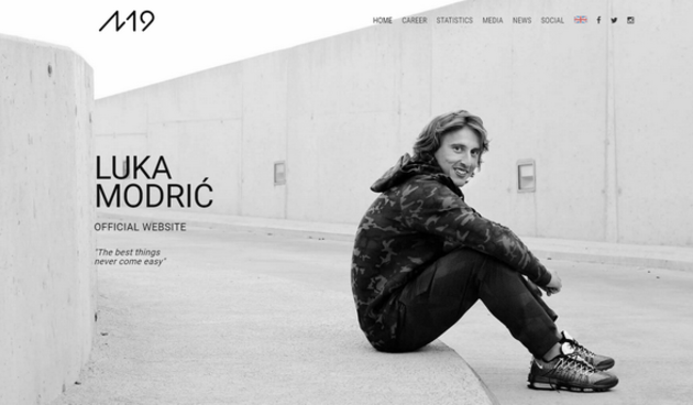Naslovnica službene web stranice Luke Modrića