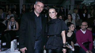 Zagreb, 120311.
Veceras je na Zagrebackom velesajmu odrzana druga vecer modne revije Dove Fashion.Hr.
Revije ce trajati do nedjelje 13.03.
Na slici: Marija Husar sa suprugom.
Foto: Neja Markicevic / CROPIX