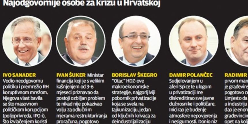 Ovo su najveći krivci
za gospodarsku krizu u Hrvatskoj, foto: VL Ovo su najveći krivci
za gospodarsku krizu u Hrvatskoj, foto: VL