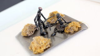 Slavonski Brod 16042013.
Slobodni umjetnik Tihomir Sarajcic izlozio je 12 skulptura scena iz pripovjetke Cudnovate zgode segrta Hlapica povodom Dana Ivane Brlic Mazuranic.Skulpture su napravljene od savijanjem i zavarivanjem zeljeza i to postupkom TIG.
Na