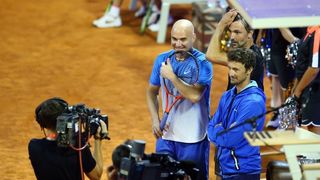 Agassi, Ferrero i Ivanišević odigrali egizibiciju u Umagu. Photo: Slavko Midzor/PIXSELL Agassi, Ferrero i Ivanišević odigrali egizibiciju u Umagu. Photo: Slavko Midzor/PIXSELL