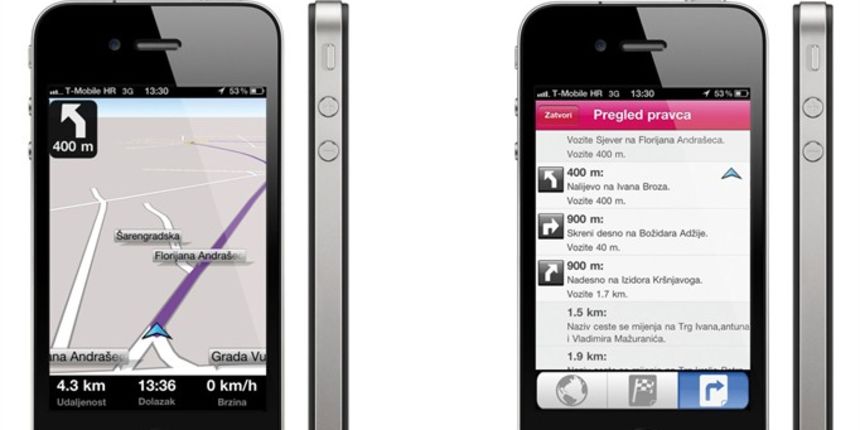 iPhone, navigacija iPhone, navigacija
