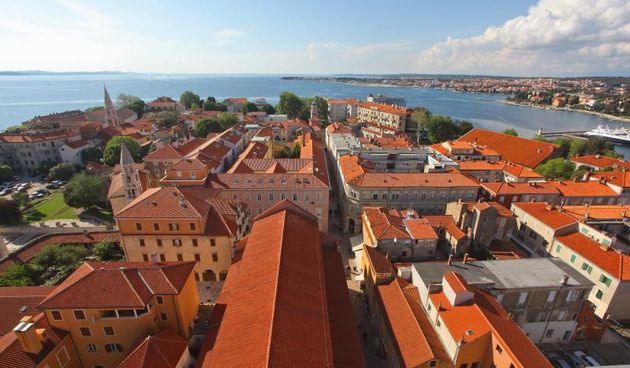 Zadar: Panoramski pogled na grad sa zvonika svete Stošije, foto: Filip Brala/PIXSELL