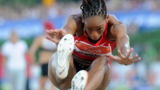 Zagreb, 130911.
IAAF World Challenge Zagreb 2011, 
61. memorijal Borisa Hanzekovica na atletskom stadionu Mladost na Savi.
Na slici: Shara Proctor, skok u dalj
Foto: Srdjan Vrancic / CROPIX