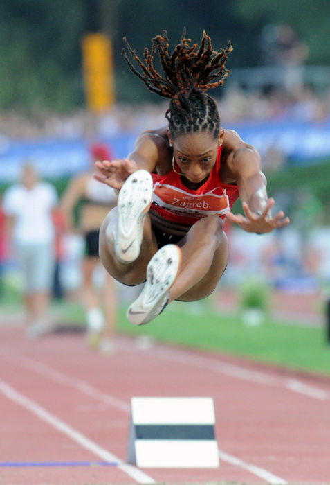 Zagreb, 130911.
IAAF World Challenge Zagreb 2011, 
61. memorijal Borisa Hanzekovica na atletskom stadionu Mladost na Savi.
Na slici: Shara Proctor, skok u dalj
Foto: Srdjan Vrancic / CROPIX