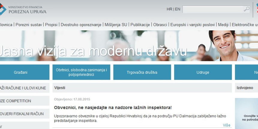 Porezna uprava screenshot Porezna uprava screenshot