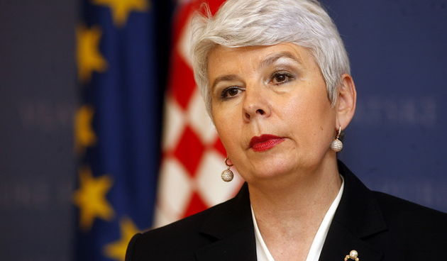 Zagreb, 170311. Banski dvori. Predstavljanje investicijskih projekata, Hrvatska premjerka Jadranka Kosor.  Foto: Damjan Tadic / CROPIX