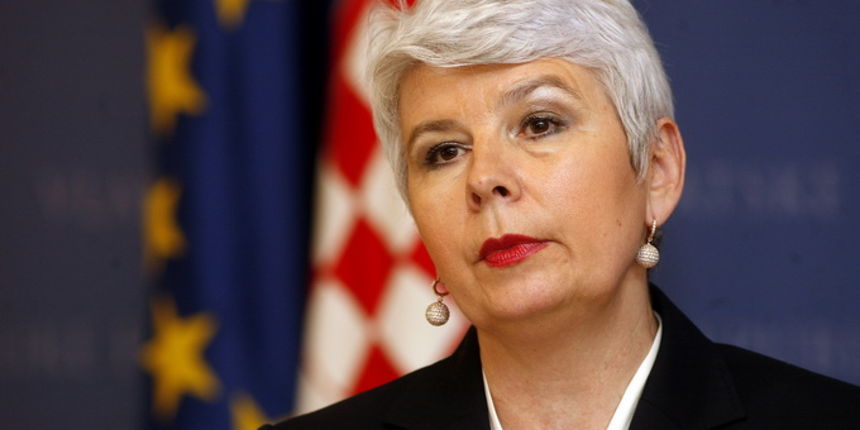 Zagreb, 170311. Banski dvori. Predstavljanje investicijskih projekata, Hrvatska premjerka Jadranka Kosor.  Foto: Damjan Tadic / CROPIX