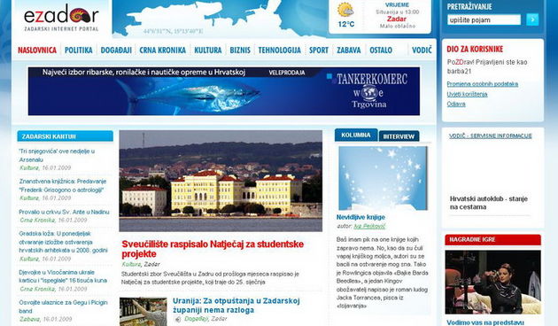 eZadar.hr sijecanj 2009.