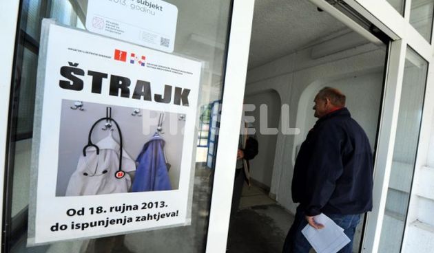 Strajk lijecnika nastavlja se u bolnicama sirom Hrvatske, tako i u bolnici Hrvatski ponos u Kninu. Photo: Hrvoje Jelavic/PIXSELL