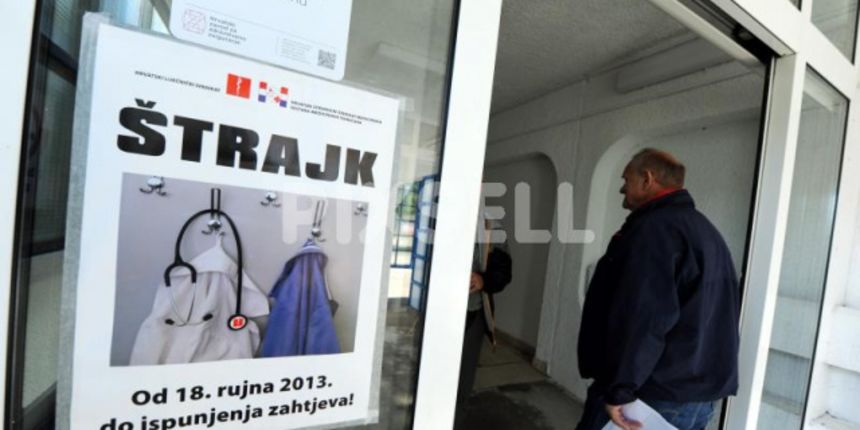 Strajk lijecnika nastavlja se u bolnicama sirom Hrvatske, tako i u bolnici Hrvatski ponos u Kninu. Photo: Hrvoje Jelavic/PIXSELL