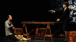 Zadar, 24.04.2013. snimio: Nenad Marčev 
dramska pretplata 
Kazalište PLAYDRAMA, Split 
Jeffrey Hatcher 
PICASSO 
redateljica: Nenni Delmestre 
igraju: Elvis Bošnjak, Lana Helena Hulenić 
Velika dvorana HNK Zadar