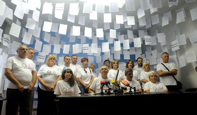 Konferencija za medije predstavnika 17 sindikata, provjeru i referendum ubrzati, outsourcing i spin-off obustaviti. Zeljko Stipic. Photo: Daniel Kasap/PIXSELL