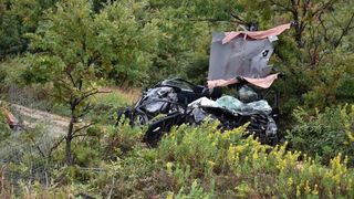 Jutros oko 9:30 na autocesti A1 kod cvoza Zadar1 dogodila se teska prometna nesreca u kojoj je smrtno stradala jedna osoba. Photo: Dino Stanin/PIXSELL