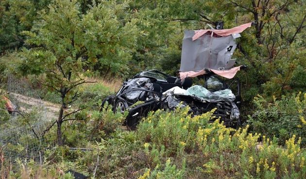 Jutros oko 9:30 na autocesti A1 kod cvoza Zadar1 dogodila se teska prometna nesreca u kojoj je smrtno stradala jedna osoba. Photo: Dino Stanin/PIXSELL