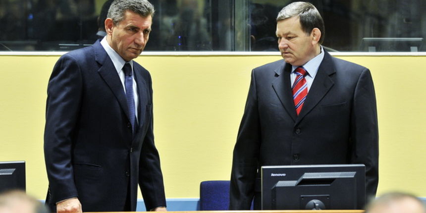 Den Haag (Nizozemska), 161112.
Generali Mladen Markac i Ante Gotovina u sudnici Medjunarodnog suda za ratne zlocine pocinjene na podrucju bivse Jugoslavije, za vrijeme izricanja drugostupanjske presude Zalbenog vijeca suda u slucaju ‘Operacija oluja’.
Na