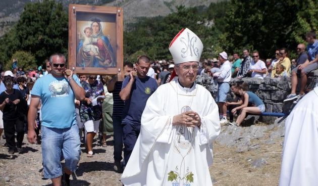 Blagdan Velike Gospe – procesija. Mons. Želimir Puljić. Photo: Zeljko Mrsic/PIXSELL