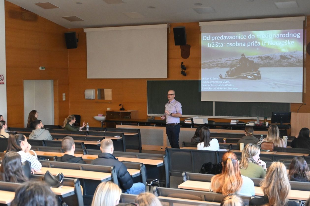 Na Sveučilištu u Zadru održana su predavanja „Prvi influencer na svijetu – Josip Franjo Mikulec“ i „Od predavaonice do međunarodnog tržišta“. Novi kampus, studenti